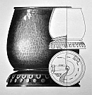 Bruce Hazard’s 60th Birthday Sterling Silver Cup; commissioned after viewing this graphite rendering with an inked cross-section on coquille paper designed and drawn by Dwight H. Bennett.